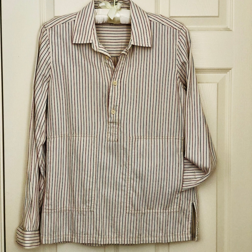 MADEWELL Cotton Popover Striped Tunic